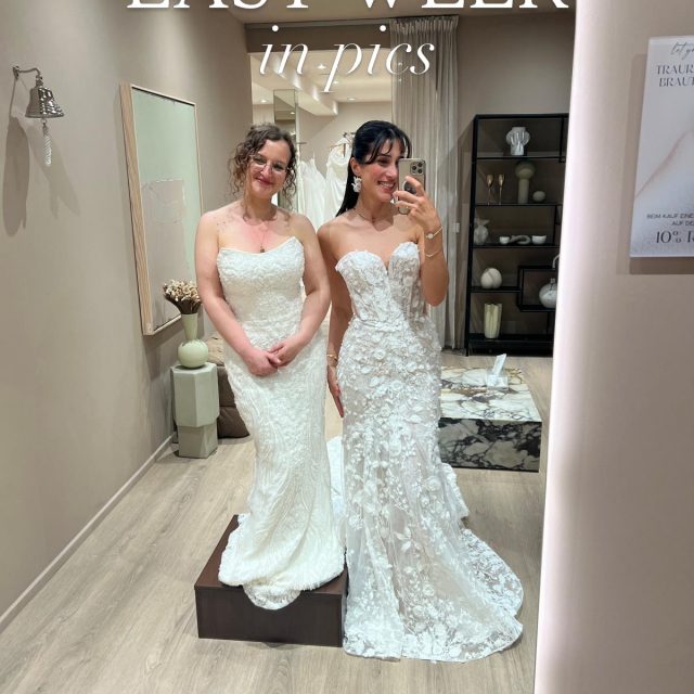 Weekly Recap! Viel Spaß beim durchwischen 🫶🏼

1. Selina und Gizem aus Köln haben neue Kleider anprobiert. Das ist das Beste an dem Job: immer so viele, schöne Kleider um einen herum 🤫
2. Die liebe Johanna (ehemalige Kollegin) hat uns diese Woche als Model in Krefeld zur Seite gestanden 🤍
3. Darauf erstmal anstoßen mit der Chefin! 🤗
4. „Tanita, so kann ich dich jetzt in den Laden hängen“ - falls ihr sie also entdeckt, nicht erschrecken 😄
5. Danke @poirier_bridal für diesen coolen Stift! 🤭
6. Was für ein Traumkleid von @evalendel und dann noch dieser Rücken! 😮‍💨
7. Unsere liebe Laura hat Store Managerin Julia noch schöner gemacht 🫶🏼
8. Wir lieben den Look #teamliebe 🤍
9. Joa…das sind eine menge Kleider, um die sich Laura & Lina diese Woche kümmern mussten 🙊

#recap #rückblick #brautblüte