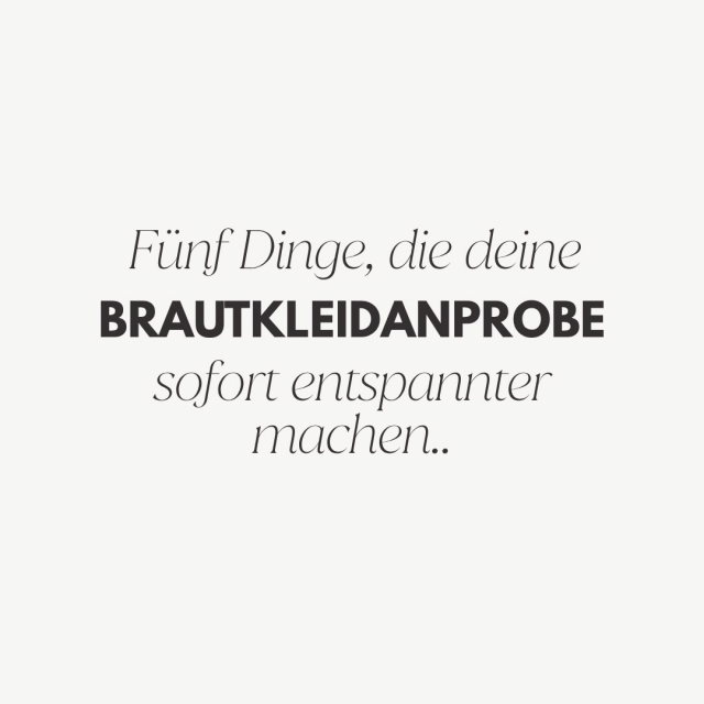 Eine Brautkleid-Anprobe ist so viel mehr als nur Kleider anzuprobieren 🤍 Es ist einer dieser Momente, auf den viele schon lange hinfiebern. Umso schöner ist es, wenn ihr den Termin einfach genießen könnt…ohne Druck, ohne Stress und ohne das Gefühl, alles schon vorher wissen zu müssen, oder? 🫶🏼
Deshalb haben wir fünf Dinge gesammelt, die eure Anprobe wirklich entspannter machen! ✨
Habt ihr noch einen Tipp, den ihr im Nachhinein jeder zukünftigen Braut mitgeben würdet? 🥲 #bridetobe #quotes