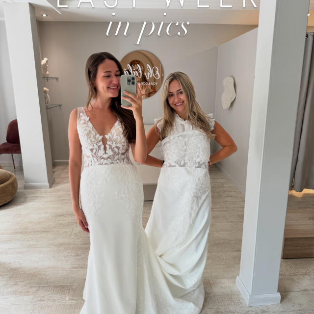 WEEKLY RECAP 🌸 Was für eine aufregende Woche liegt hinter uns! Wir nehmen euch wie immer mit hinter die Kulissen 🤍
1. Teamwork makes the dream work! Tanita und Marie teilen sich hier quasi ein Kleid…😅 bei dieser wunderschönen, extralangen Schleppe aber auch kein Wunder.
2. Marie hat fleißig in unserem Sale-Bereich gestöbert und ein paar traumhafte Kleider für euch herausgesucht. Wir wollen euch diese Schätze in dieser Woche noch ganz genau vorstellen..freut euch also schon mal auf die kommenden Videos! ☺️
3. Laura und Lina unterstützen unser Social-Media-Team immer wieder 🤍
4. Ein kleiner, magischer Brautkleid-Moment im Store... Wir können uns an diesen edlen Stoffen und Details einfach niemals sattsehen. ✨
5. Sommer-Vibes pur mit der lieben Michaela! Sie trägt diesen Look einfach fantastisch 🫶🏼
6. Spiegel-Selfie-Grüße aus Köln von der lieben Jana! Sie hat das ganze Wochenende im Store gerockt und diesen Moment für euch festgehalten. Danke für deinen Einsatz! 🤍
7. News aus Krefeld: Zwei unserer Mädels haben neue Kleider anprobiert, die ganz frisch bei uns im Outlet eingezogen sind. Wir sind schockverliebt! 🫠
8. - 10. Große Pläne für Düsseldorf! Die Entscheidung im Bereich Interior Design für die Erweiterung unseres ersten Obergeschosses geht in die nächste Runde. Jenna und Olga waren hierfür in den Niederlanden unterwegs und haben sich intensiv mit dem Farbkonzept für unsere neuen Sofas beschäftigt 🫶🏼
11. Was sagt ihr zu diesem Spiegel? ☺️
12. - 14. Business & Networking: Jenna war zu Gast beim IHK-Sommerfest, das in diesem Jahr auf der Landesgartenschau in Neuss stattfand. Es war ein super inspirierender Austausch 🤍
#recap #brautblüte