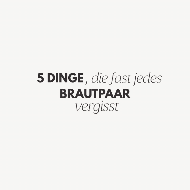 5 Dinge, die gefühlt JEDES Brautpaar vergisst 🤫 Die Location steht, das Kleid sitzt, aber habt ihr wirklich an alles gedacht? Hier sind 5 Dinge, die bei der Hochzeitsplanung super oft untergehen. Also speichert euch den Beitrag direkt ab, damit ihr am großen Tag entspannt bleibt! 🤍 #gettingmarried