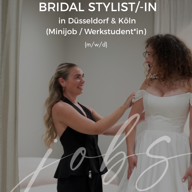 WIR WARTEN AUF DICH 🤍

Du liebst Brautmode, Mode und diese ganz besonderen „YES!“-Momente? Dann könnte das hier genau für dich sein. Wir suchen Verstärkung als Bridal Stylist/-in (m/w/d) auf Minijob-Basis oder als Werkstudent/-in für unsere Stores in Düsseldorf & Köln.

Da unsere Samstage unsere wichtigsten Bridal Days sind, solltest du uns an mindestens zwei Samstagen im Monat unterstützen können – idealerweise auch an drei. 🤍

✨ Was dich bei uns erwartet? ✨

Ein herzliches Team, eine besondere Wohlfühlatmosphäre, viel Raum für persönliche Entwicklung und vor allem: ganz viele echte Brautmomente. 🤍🥹

Dazu erwarten dich bei uns ein faires, leistungsorientiertes Gehaltsmodell, Schulungen und Entwicklungsmöglichkeiten, gemeinsame Teamerlebnisse, eine wertschätzende Unternehmenskultur sowie ein moderner und stilvoller Arbeitsplatz.

Alle weiteren Infos zu Aufgaben, Voraussetzungen und Benefits findest du auf unserer Website:

brautbluete.de/jobs/

Klingt nach dir? Dann freuen wir uns auf deine Bewerbung an personal@brautbluete.de 🤍