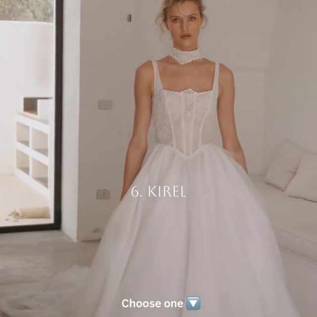 1, 2, 3, 4, 5 or 6? Which one of the new dresses by @evalendel would you choose? 💛 we love them all..🫠 Aber welches Brautkleid überzeugt dich am meisten und welchen Trend 2027 findest du am spannendsten?