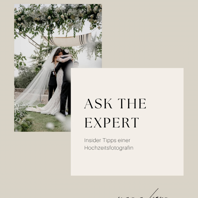 ASK THE EXPERT mit der tollen @yana_korn.
Lest über ihre Erfahrungen und Tipps als Hochzeitsfotografin. Wie toll ist ihre Fotografie bitte? 🥹😍